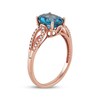 Thumbnail Image 2 of Oval-Cut London Blue Topaz & Diamond Ring 1/10 ct tw 10K Rose Gold