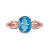 Thumbnail Image 3 of Oval-Cut London Blue Topaz & Diamond Ring 1/10 ct tw 10K Rose Gold