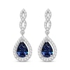 Thumbnail Image 1 of Pear-Shaped Tanzanite & White Lab-Created Sapphire Dangle Earrings Sterling Silver