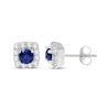 Thumbnail Image 1 of Tanzanite & White Lab-Created Sapphire Stud Earrings Sterling Silver