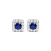 Thumbnail Image 2 of Tanzanite & White Lab-Created Sapphire Stud Earrings Sterling Silver