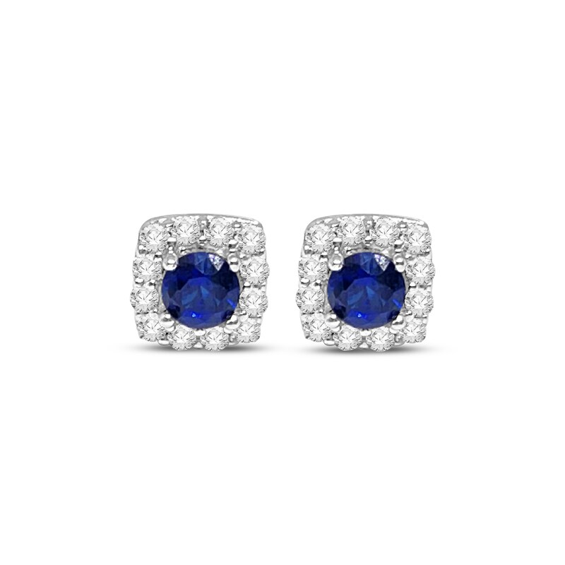 Main Image 2 of Tanzanite & White Lab-Created Sapphire Stud Earrings Sterling Silver