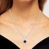 Thumbnail Image 2 of Heart-Shaped Tanzanite & White Lab-Created Sapphire Necklace Sterling Silver 18"