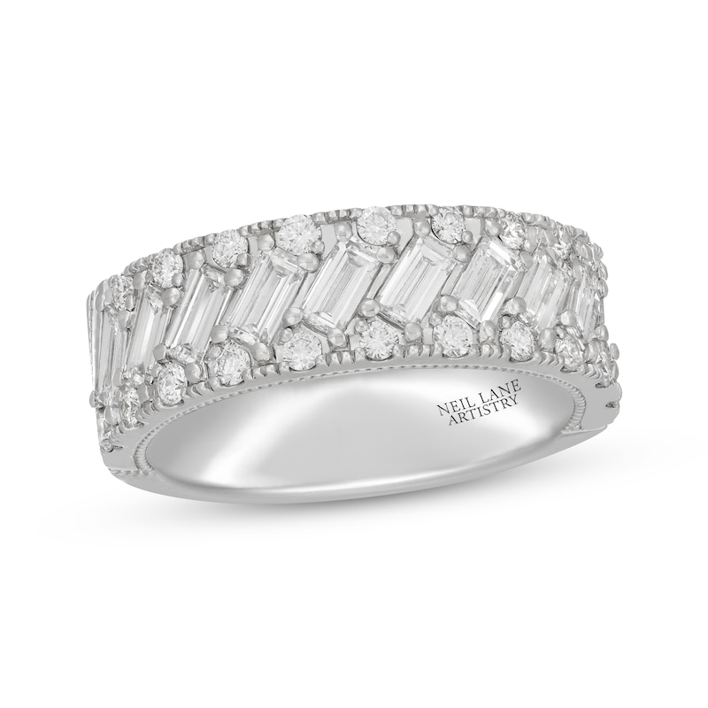 Main Image 1 of Neil Lane Artistry Baguette & Round-Cut Lab-Grown Diamond Anniversary Ring 1-1/2 ct tw 14K White Gold