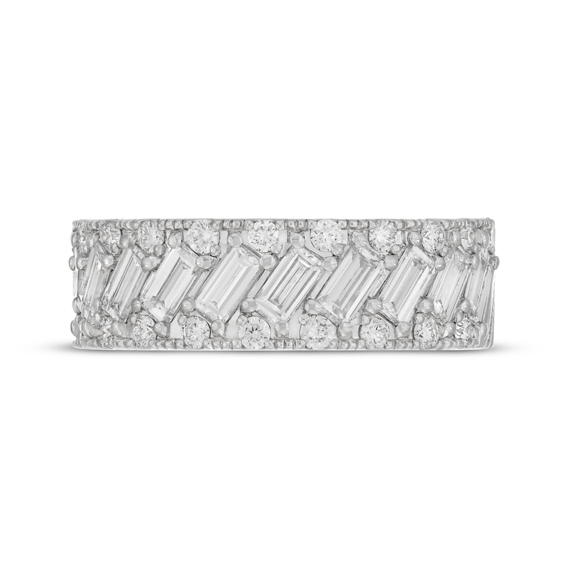 Main Image 3 of Neil Lane Artistry Baguette & Round-Cut Lab-Grown Diamond Anniversary Ring 1-1/2 ct tw 14K White Gold