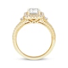 Thumbnail Image 3 of Threads of Love Emerald-Cut Lab-Grown Diamond Halo Engagement Ring 2-1/2 ct tw 14K Yellow Gold