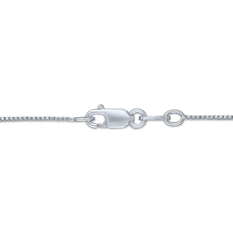 Main Image 4 of White Lab-Created Sapphire Double Heart Necklace Sterling Silver 18"
