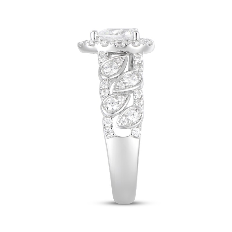 Main Image 2 of Pear-Shaped Diamond Halo Engagement Ring 1-1/4 ct tw 14K White Gold
