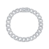 Thumbnail Image 1 of Men's Diamond Geometric Curb Chain Bracelet 2 ct tw Sterling Silver 8.5"