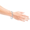 Thumbnail Image 4 of Men's Diamond Geometric Curb Chain Bracelet 2 ct tw Sterling Silver 8.5"