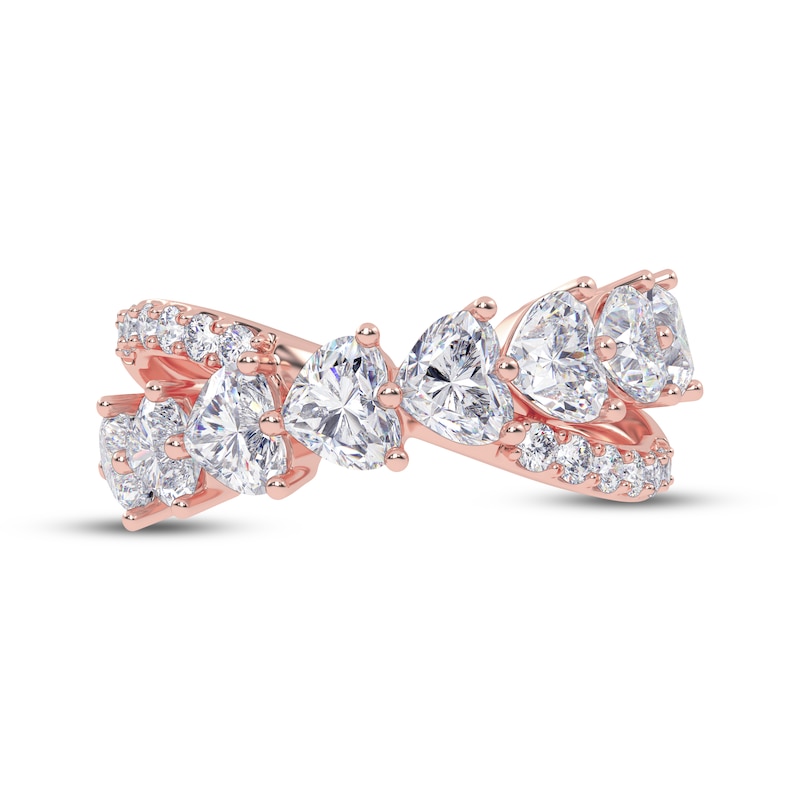 Main Image 3 of KAY Lab-Grown Diamonds Heart-Shaped & Round-Cut Crossover Ring 2 ct tw 14K Rose Gold