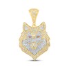 Thumbnail Image 1 of Diamond & Lab-Grown Ruby Wolf Head Charm 1-1/2 ct tw 10K Yellow Gold