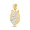 Thumbnail Image 2 of Diamond & Lab-Grown Ruby Wolf Head Charm 1-1/2 ct tw 10K Yellow Gold