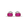 Thumbnail Image 2 of Emerald-Cut Natural Ruby & Diamond Earrings 1/10 ct tw 14K White Gold