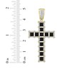 Thumbnail Image 3 of Men's Black & White Diamond Squares Cross Charm 1 ct tw 10K Yellow Gold
