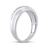 Thumbnail Image 2 of Men's Diamond Diagonal Wedding Band 1/3 ct tw 10K White Gold 6.9mm