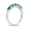Thumbnail Image 2 of Oval-Cut Lab-Created Emerald & White Lab-Created Sapphire Ring Sterling Silver