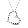 Thumbnail Image 3 of Blue Lab-Created Sapphire Tilted Heart Necklace Sterling Silver 18"