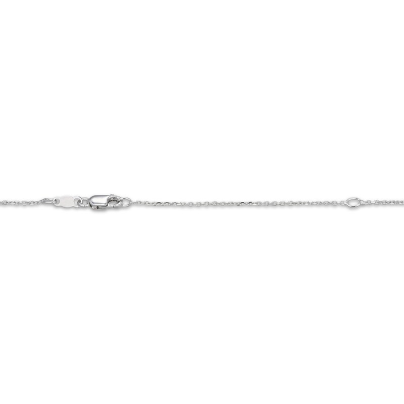 Main Image 4 of Blue Lab-Created Sapphire Tilted Heart Necklace Sterling Silver 18"