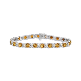 Citrine "XO" Bracelet Sterling Silver 7.5"