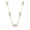 Thumbnail Image 1 of Diamond-Cut Oval Station Paperclip Chain Necklace Solid 10K Two-Tone Gold 18"