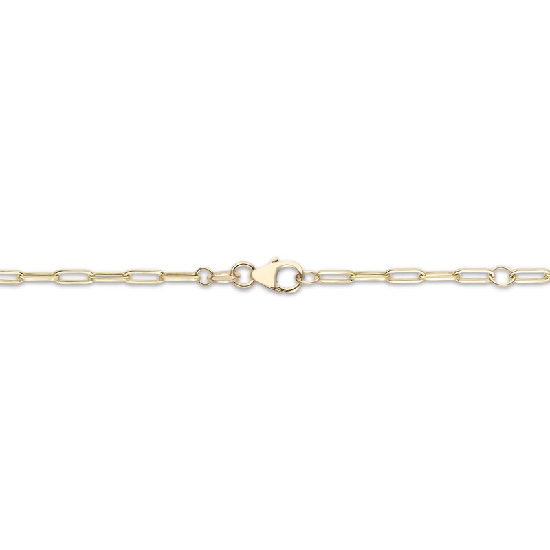 Main Image 3 of Diamond-Cut Oval Station Paperclip Chain Necklace Solid 10K Two-Tone Gold 18"