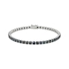 Thumbnail Image 1 of Men's Black Sapphire Tennis Bracelet Sterling Silver 8.5"