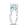 Thumbnail Image 2 of Monique Lhuillier Bliss Princess-Cut White & Blue Lab-Grown Diamond Engagement Ring 2-3/4 ct tw 18K White Gold