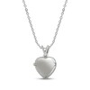 Thumbnail Image 2 of Heart-Shaped Amethyst & White Lab-Created Sapphire Locket Necklace Sterling Silver 18"