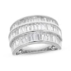 Thumbnail Image 1 of Baguette-Cut Lab-Grown Diamond Three-Row Fashion Ring 2 ct tw 10K White Gold