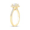 Thumbnail Image 2 of Adore Heirloom Certified Princess-Cut Diamond Halo Engagement Ring 1-1/5 ct tw 18K Yellow Gold