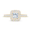 Thumbnail Image 3 of Adore Heirloom Certified Princess-Cut Diamond Halo Engagement Ring 1-1/5 ct tw 18K Yellow Gold