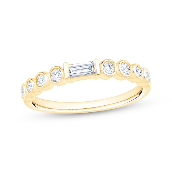 Adore Baguette & Round-Cut Diamond Anniversary Ring 1/3 ct tw 10K Yellow Gold