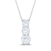Thumbnail Image 1 of Adore Heirloom Certified Three-Stone Drop Necklace 1 ct tw Platinum 18"