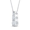 Thumbnail Image 3 of Adore Heirloom Certified Three-Stone Drop Necklace 1 ct tw Platinum 18"