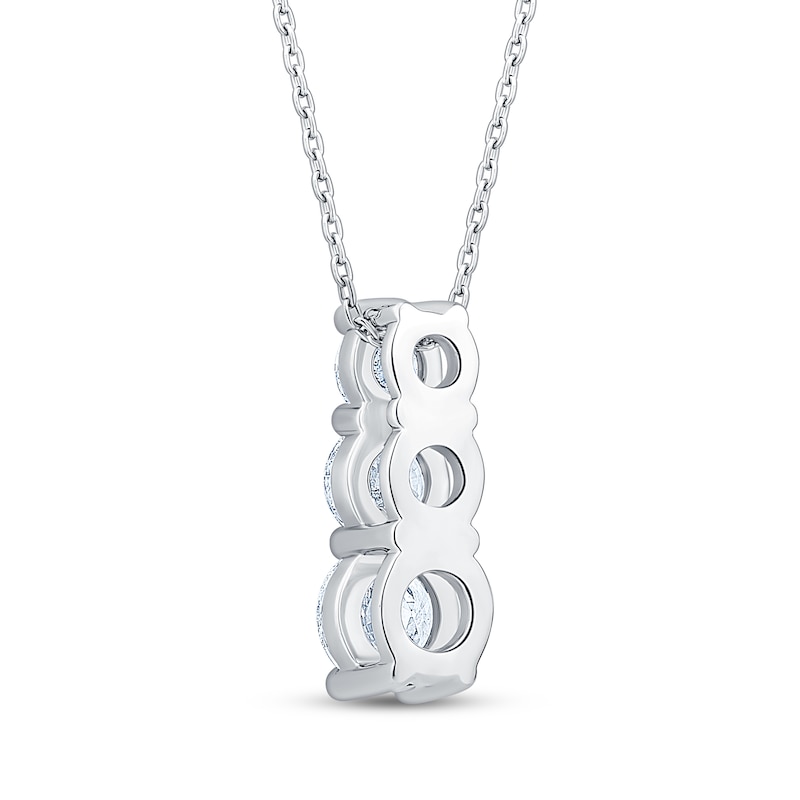Main Image 3 of Adore Heirloom Certified Three-Stone Drop Necklace 1 ct tw Platinum 18"