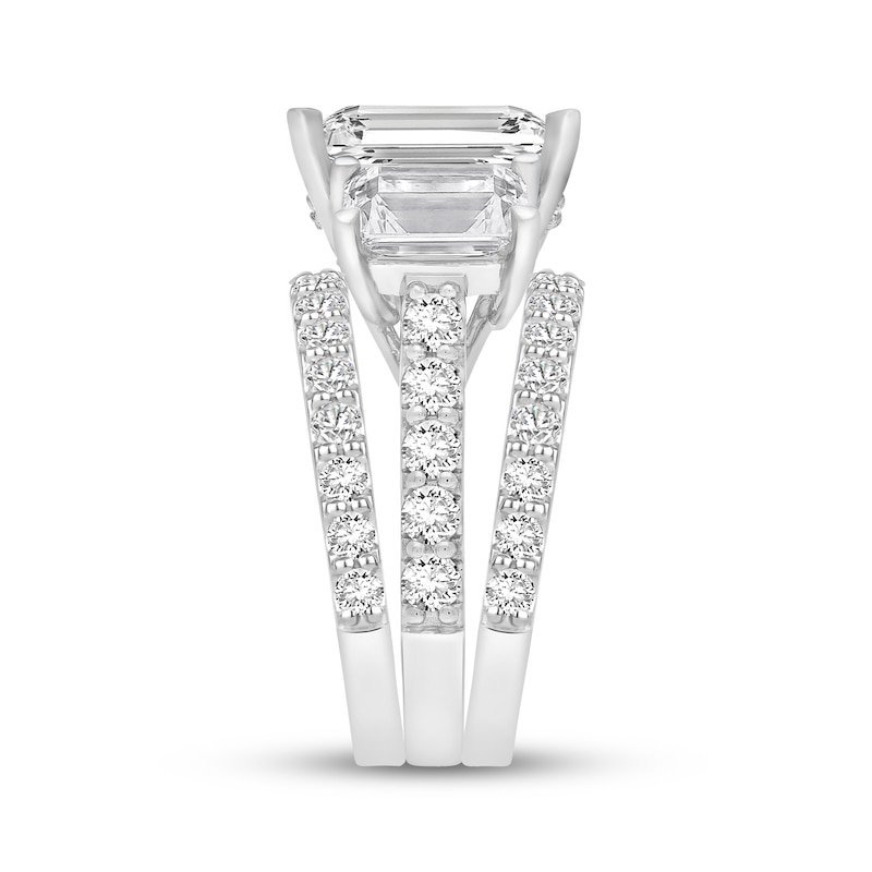 Main Image 2 of Adore Lab-Grown Diamonds Emerald-Cut Three-Stone Bridal Set 9 ct tw 14K White Gold