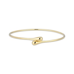 STUDIO BY KAY Polished Teardrop Flex Bangle Bracelet 24K Yellow Gold Vermeil Sterling Silver 7.25"