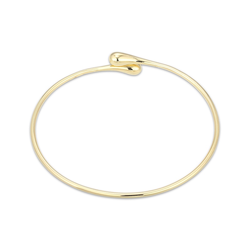 Main Image 3 of Polished Teardrop Flex Bangle Bracelet 24K Yellow Gold Vermeil Sterling Silver 7.25"