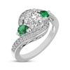 Thumbnail Image 2 of White Lab-Created Sapphire & Lab-Created Emerald Bypass Ring Sterling Silver