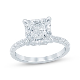 KAY Bow Collection Princess-Cut Lab-Grown Diamond Engagement Ring 3-1/2 ct tw 14K White Gold