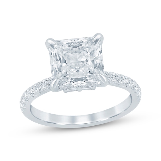 KAY Bow Collection Princess-Cut Lab-Grown Diamond Engagement Ring 3-1/2 ct tw 14K White Gold