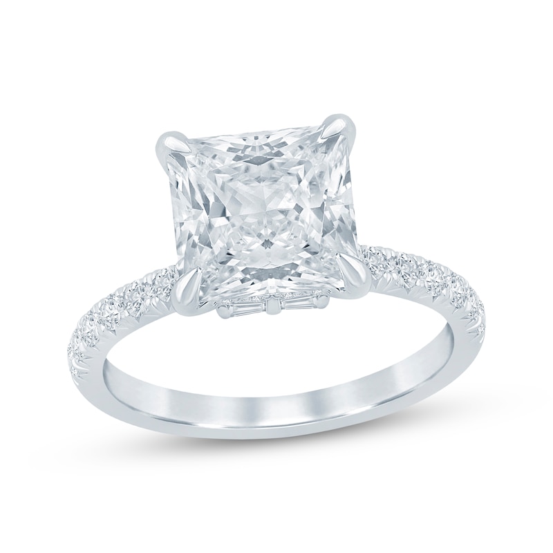Main Image 1 of KAY Bow Collection Princess-Cut Lab-Grown Diamond Engagement Ring 3-1/2 ct tw 14K White Gold