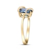 Thumbnail Image 2 of Cushion-Cut London Blue Topaz & Diamond Wrapped Ring 1/15 ct tw 10K Yellow Gold