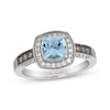 Thumbnail Image 1 of Le Vian Cushion-Cut Aquamarine Ring 1/4 ct tw Diamonds 14K Vanilla Gold