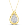 Thumbnail Image 1 of Lab-Grown Diamond Multi-Stone Teardrop Necklace 1/5 ct tw 24K Yellow Gold Vermeil Sterling Silver 18"
