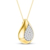 Thumbnail Image 2 of Lab-Grown Diamond Multi-Stone Teardrop Necklace 1/5 ct tw 24K Yellow Gold Vermeil Sterling Silver 18"