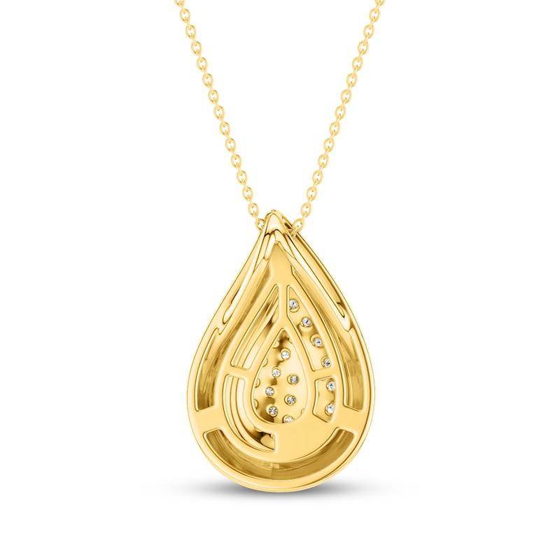 Main Image 3 of Lab-Grown Diamond Multi-Stone Teardrop Necklace 1/5 ct tw 24K Yellow Gold Vermeil Sterling Silver 18"