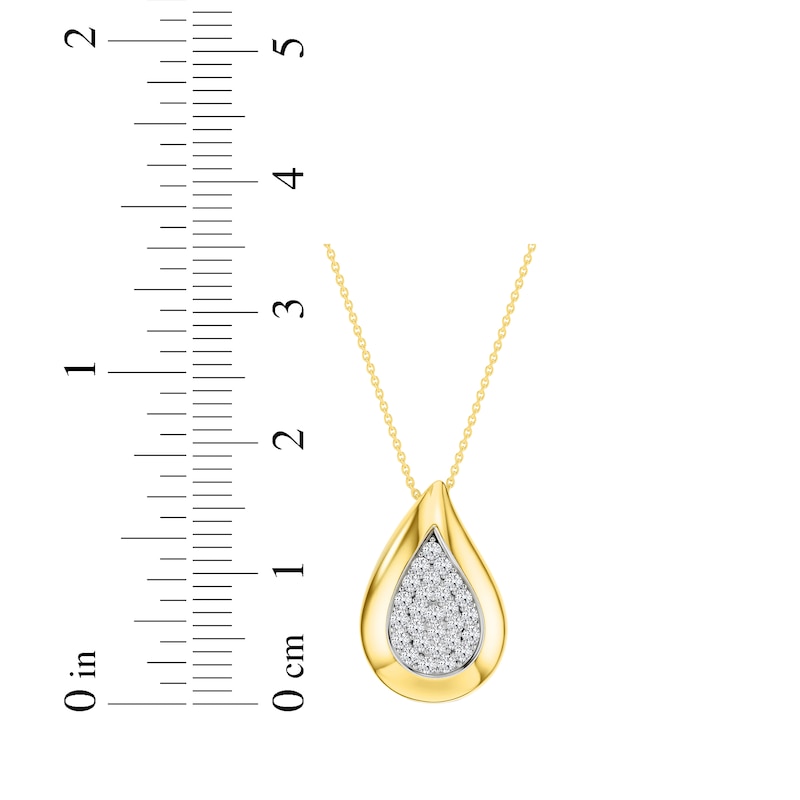 Main Image 6 of Lab-Grown Diamond Multi-Stone Teardrop Necklace 1/5 ct tw 24K Yellow Gold Vermeil Sterling Silver 18"