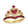 Thumbnail Image 1 of Le Vian Ruby Heart Crown Ring 1/5 ct tw Diamonds 14K Honey Gold